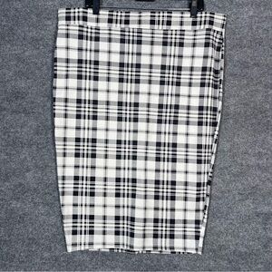 Torrid NWT Women’s 2X Midi Pencil Skirt Stretch Workwear Black White Plaid